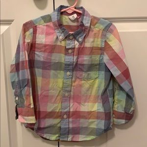 Pastel Plaid GAP Button Down 3T